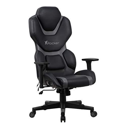 X Rocker Zeta PC Office Gaming Chair, 27.36″ x 27.56″ x 48.43″, Black/Gray