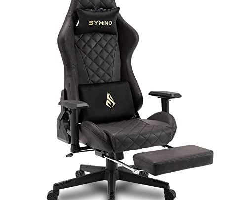 symino Gaming Chair Ergonomic Office Chair Racing Style Computer Chair with 3D Armrest, Vintage Style PU Leather PC Chair with…
