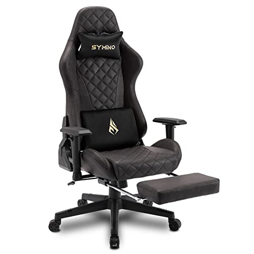 symino Gaming Chair Ergonomic Office Chair Racing Style Computer Chair with 3D Armrest, Vintage Style PU Leather PC Chair with…