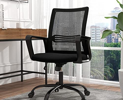 Office Chair, Desk Chair Home Office Chair Mesh Computer Chair Ergonomic Office Chair with Lumbar Support Armrests, Mid Back Task…