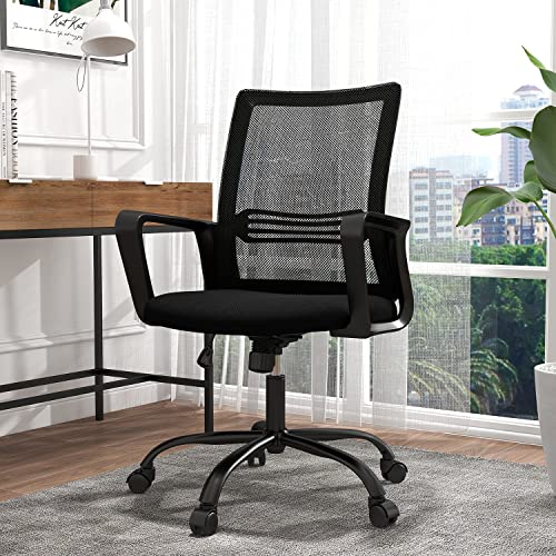 Office Chair, Desk Chair Home Office Chair Mesh Computer Chair Ergonomic Office Chair with Lumbar Support Armrests, Mid Back Task…
