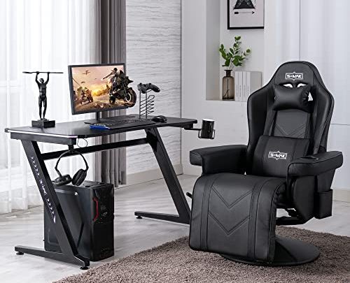 SMAX Gaming Recliner Chair for Adults Higher Back and Wider Lumbar Support Swivel PU Leather with Adjustable Backrest and Footrest…