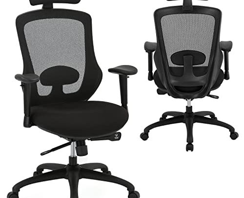 Ergonomic Office Chair, Density Mesh Desk Chair, Task Chair with Headrest and 3D Armrests, Home Reclining Office Desk Chair with…