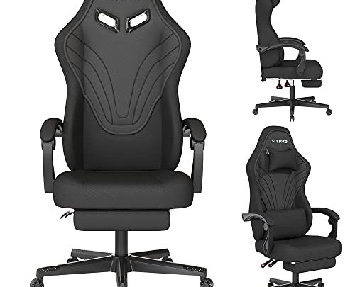 SITMOD Gaming Chair Executive Office Chair Back Support Comfy Fabric Ergonomic Chair with Footrest Lumbar Support Computer Chair PC Racing…