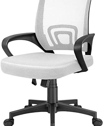 Office Chair Ergonomic Desk Chair Mesh Computer Chair, Mid Back Swivel Task Chair Executive Chair with Lumbar Support and Armrests…