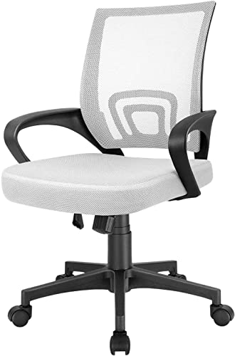 Office Chair Ergonomic Desk Chair Mesh Computer Chair, Mid Back Swivel Task Chair Executive Chair with Lumbar Support and Armrests…