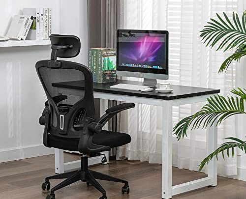 ALEAVIC Ergonomic Office Chair, High Back Office Chair, Breathable Mesh Chair with Adjustable Lumbar Support, Headrest and Flip-up Armrests, Swivel…