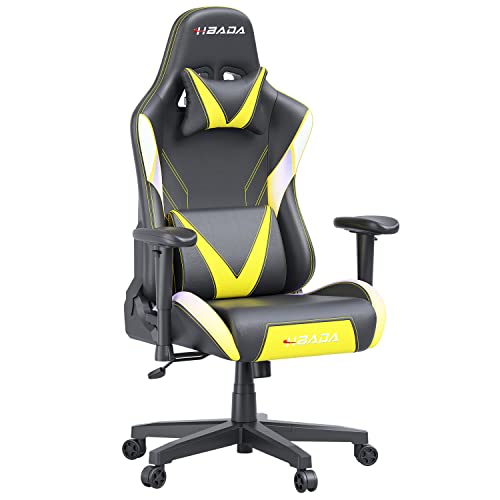 Hbada Gaming Chair Racing Style Ergonomic High Back Computer Chair with Height Adjustment, Headrest and Lumbar Support E-Sports Swivel Chair,Yellow-Purple…