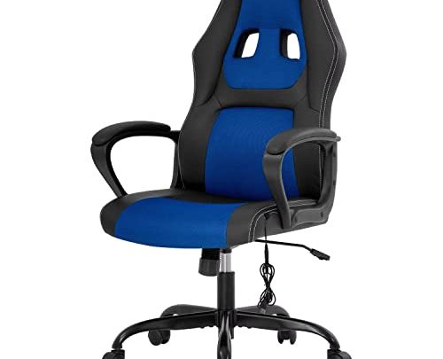 PC Gaming Chair Ergonomic Computer Chair High-Back Video Game Chiar with Lumbar Support Adjustable Swivel PU Leather Massage Office Desk…