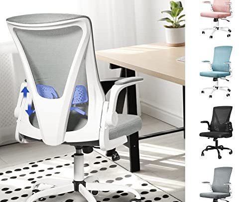 MUZII Task Chair with Arms, Ergonomic Mesh Office Chair, Computer Desk Chair Swivel Office Chair with Flip-up Arms and Adjustable…