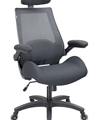 BOLISS Big and Tall Office Chair Ergonomic High Back Computer Desk Chairs with Height-Adjustable Headrest Built-in Lumbar Support Flipped Arms…