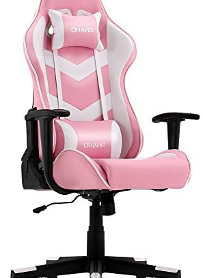 OHAHO Gaming Chair Racing Office Chair High Back Computer Desk Chair PU Leather Chair Ergonomic and Executive Swivel Chair with…
