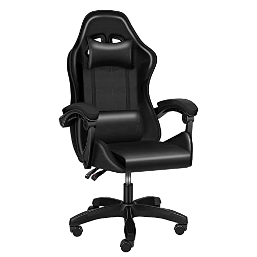 YSSOA Backrest and Seat Height Adjustable Swivel Recliner Racing Office Computer Video Game Chair, Without footrest