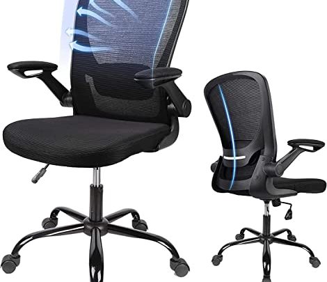 Home Office Chair, Ergonomic Office Chair with Large Seat Cushion, Computer Desk Chair with Flip-up Arms, Task Chair with Lumbar…