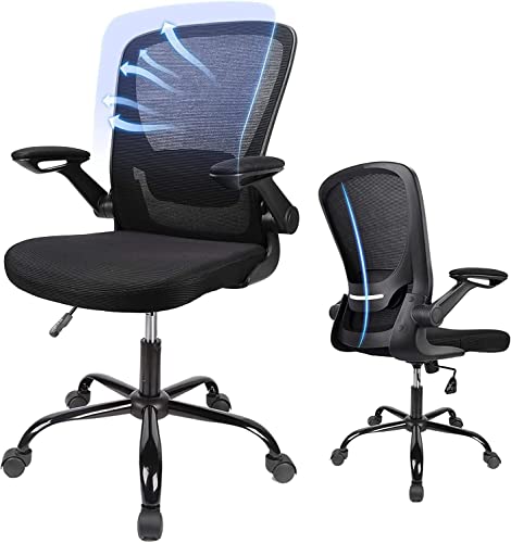 Home Office Chair, Ergonomic Office Chair with Large Seat Cushion, Computer Desk Chair with Flip-up Arms, Task Chair with Lumbar…