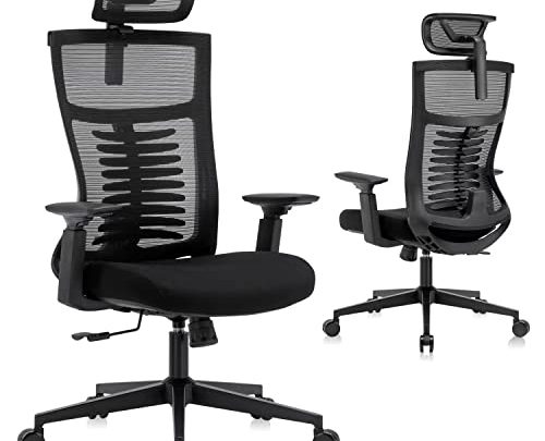 Ergonomic Office Chair, Desk Chair with Lumbar Support,Breathable Mesh High Back and Padded Seat Desk Chair