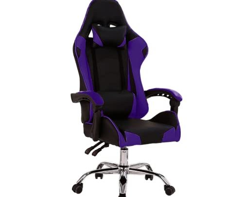 Turismo Racing TurismoDX Purple Gaming Chair, PC Computer Chair with High Back, Adjustable Headrest