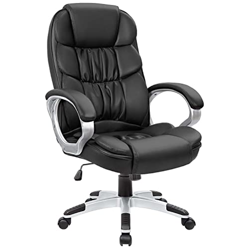 Homall Office Chair High Back Computer Chair Ergonomic Desk Chair, PU Leather Adjustable Height Modern Executive Swivel Task Chair with…