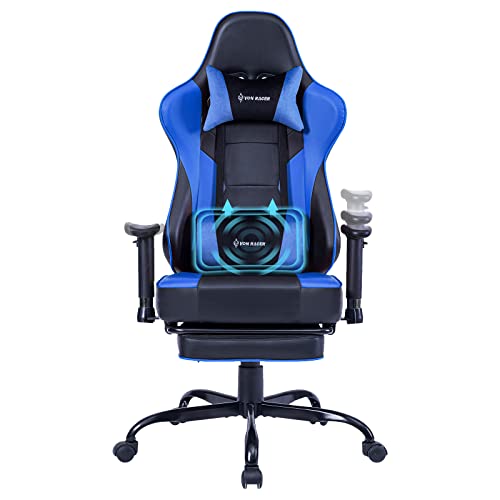VON RACER Gaming Chair Ergonomic PC Chair with Massage Lumbar Support and Headrest,Game Chair Adjustable Armrests for Computer PU Leather…
