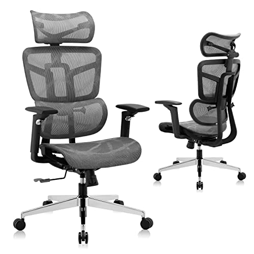 Ergonomic Office Chair, High Back Office Chair, Big & Tall Mesh Computer Chair with Lumbar Support/Headrest/5D Armrests, Executive Desk Chair…