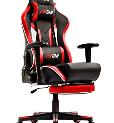 IWMH Gaming Chair, Ergonomic Racing Chair with Footrest, Executive High Back Office Chair, Adjustable Leather High Back Office Chair, Recliner…