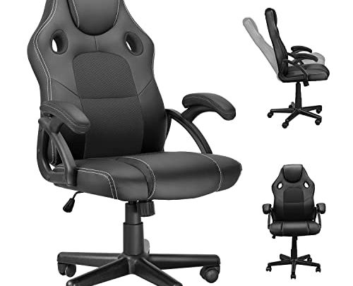 MUZII Gaming Computer Chair, Gaming Chair, Video Game Chairs with PU Leather and Adjustable Height, Racing Office Desk Chair with…