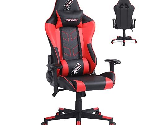 Slam Racing Large Game Chair, Video Game Chair,Computer Office Chair,high Back Ergonomic Racing seat, Waist Massage Support, Leather Adjustable backrest，Suitable…