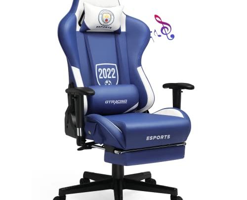 GTRACING Gaming Chair with Bluetooth Speakers Music E-Sports Gamer Chair Footrest and Video Game Chair Heavy Duty Ergonomic Computer Office…