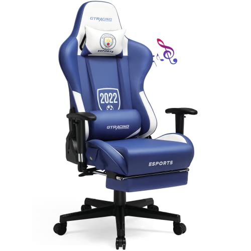 GTRACING Gaming Chair with Bluetooth Speakers Music E-Sports Gamer Chair Footrest and Video Game Chair Heavy Duty Ergonomic Computer Office…