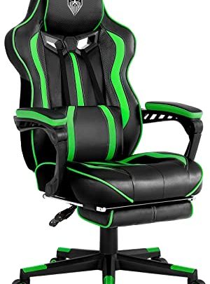Vonesse Gaming Chair with Footrest Big and Tall Gamer Chair with Massage Reclining Computer Chair Big and Tall Gaming Chair…