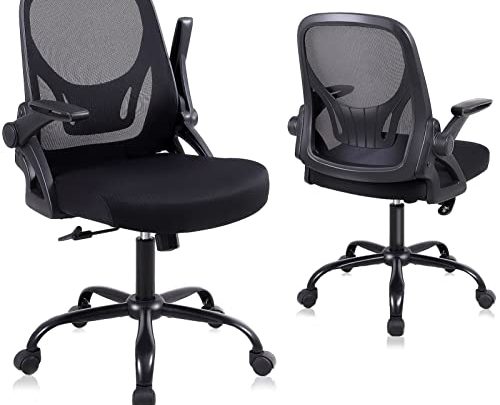 Flysky Office Chair Ergonomic Desk Chair Comfy Mesh Computer Chairs with Adjustable Height, Mid Back Modern Swivel Chair with Lumbar…