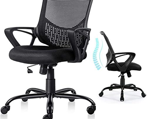 Office Chair Ergonomic Computer Chair Mesh Back Desk Chair Mid Back Task Chair with Armrests/Height Adjustable for Home Office Gaming