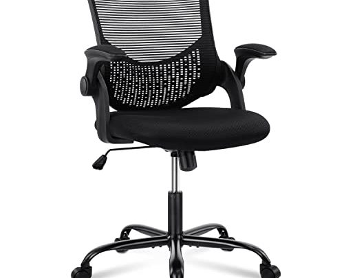 Office Chair, Ergonomic Computer Chair Mesh Home Office Desk Chairs with Flip-up Armrests, Rolling Swivel Chair with Lumbar Support Height…