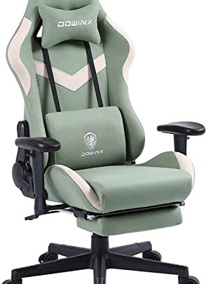 Dowinx Gaming Chair Breathable Fabric Office Chair with Pocket Spring Cushion and Massage Lumbar Support, High Back Ergonomic Computer Chair…