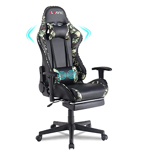 ALEAVIC Gaming Chair，Gaming Chair with Footrest， High Back Ergonomic Gaming Chair Adjustable，Racing Style PU Leather Gamer Chair，Computer Gaming Chair with…
