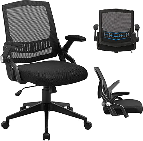 Office Chair, Ergonomic Office Desk Chair, Mesh Task Computer Chair with 90° Flip-up Arms, Lumbar Support and Height Adjustable &…