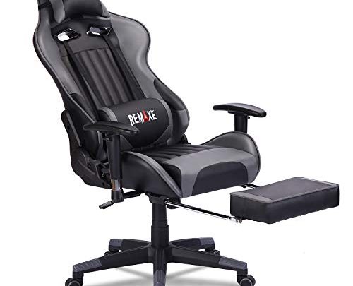 Gaming Chair Office Chair with Footrest,High Back Computer Gaming Chair, Racing Style Ergonomic Chair PU Leather Desk Chair with Headrest…
