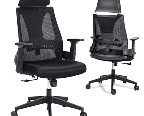 Raynesys Ergonomic Office Chair for Heavy People, 350 LBS Capacity with Wide Seat, Comfortable Headrest, Tilt Function, Breathable Mesh for…