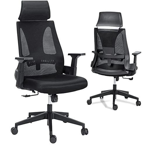 Raynesys Ergonomic Office Chair for Heavy People, 350 LBS Capacity with Wide Seat, Comfortable Headrest, Tilt Function, Breathable Mesh for…