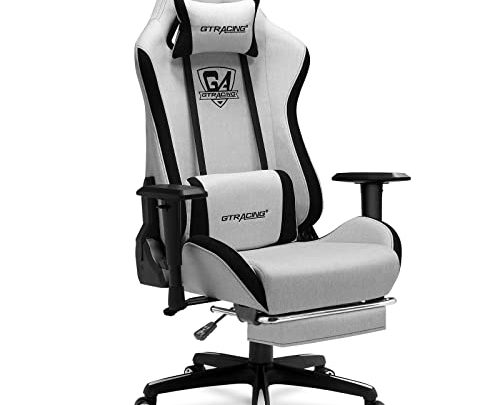 GTRACING Gaming Chair, Fabric Computer Chair with Footrest, High Back Ergonomic Gaming Chair, Reclining Gaming Chair with Premium Breathable Cloth…
