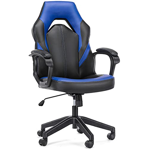 Computer Gaming Chair – PU Leather Ergonomic Office Chair Swivel Desk Chair with Lumbar Support, Executive Chair with Padded Armrest…