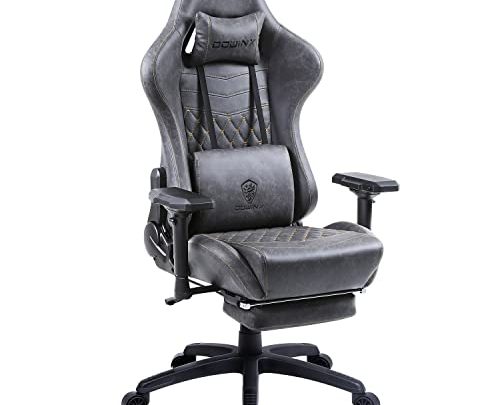 Dowinx Gaming Chair Ergonomic Racing Style Recliner with Massage Lumbar Support,4D armrests Game Chair for Computer PU Leather with Retractable…