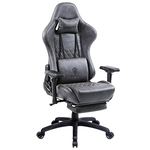 Dowinx Gaming Chair Ergonomic Racing Style Recliner with Massage Lumbar Support,4D armrests Game Chair for Computer PU Leather with Retractable…