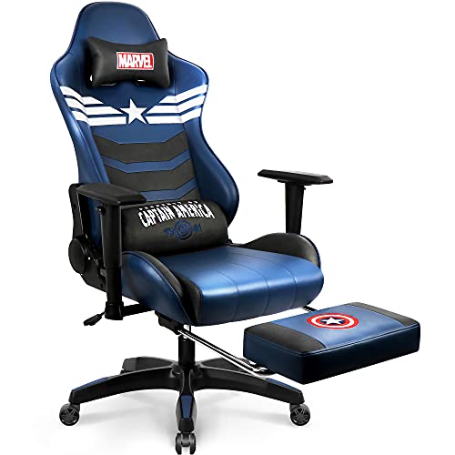 Marvel Avengers Gaming Chair Desk Office Computer Racing Chairs-Adults Gamer Ergonomic Game Footrest Reclining High Back Support Racer Leather Foot…