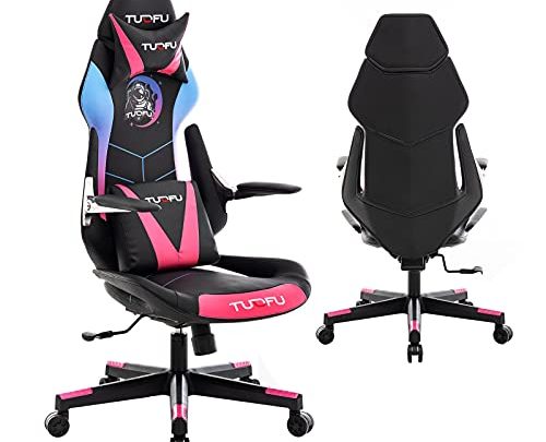 TUOFU Ergonomic Leather Gaming Chair for Adults Adjustable Reclining Office Chair with Lumbar Support Padded Headrest Armrest High Back Executive…