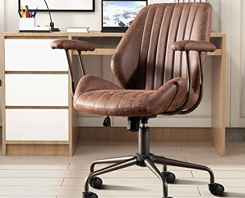 OVIOS Ergonomic Office Chair Modern Computer Desk Chair Suede Fabric Desk Chair with Lumbar Support for Executive or Home Office…