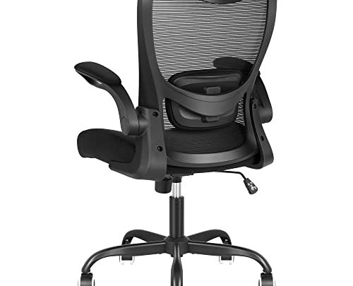 Office Chair, Mid Back Desk Chair with Breathable Mesh, Ergonomic Task Chair with Adjustable Lumbar Support, Swivel Computer Chair with…