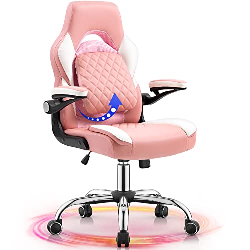 YAMASORO Gaming Chair Ergonomic Office Chair PC Desk Chair with Lumbar Support Flip Up Arms Racing Style PU Leather Executive…