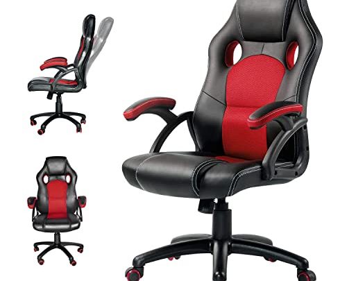 MUZII Gaming Office Chair, Ergonomic Computer Chair, Comfortable Padded Armrest Desk Chair with Wheels, Adjustable Height Video Game Chairs for…