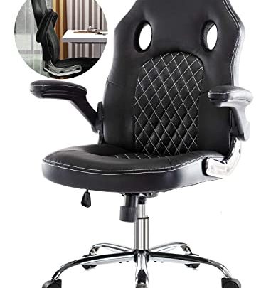Office Chair, Ergonomic Computer Gaming Chair PU Leather Comfortable Swivel Task Home Office Desk Chair High Back with Adjustable Padded…